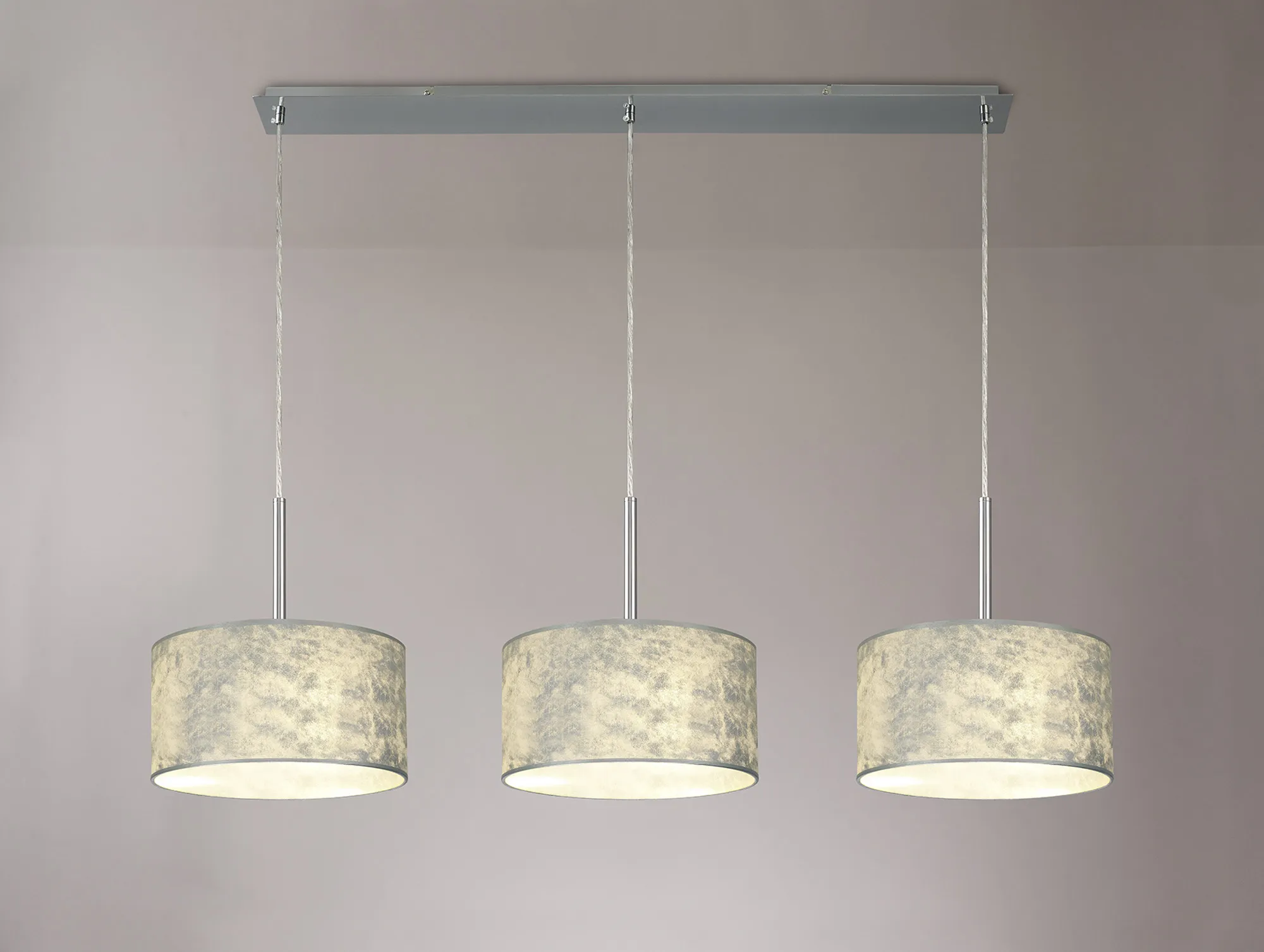 Baymont 30cm Shade 3 Light Pendant Polished Chrome, Silver Foil DK0807  Deco Baymont CH SL